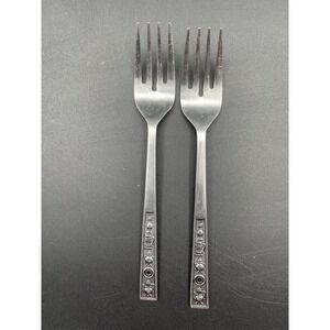 Rogers Century House Japan Stainless Salad Forks Lot 2 Mid Century Flatware